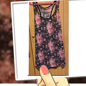 FLORAL LACE RACER BACK TOP